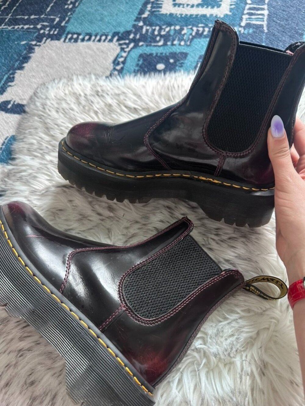 Dr. Martens 2976 Quad Platform Chelsea Boots - Cherry Red Arcadia (Women’s 8 / M